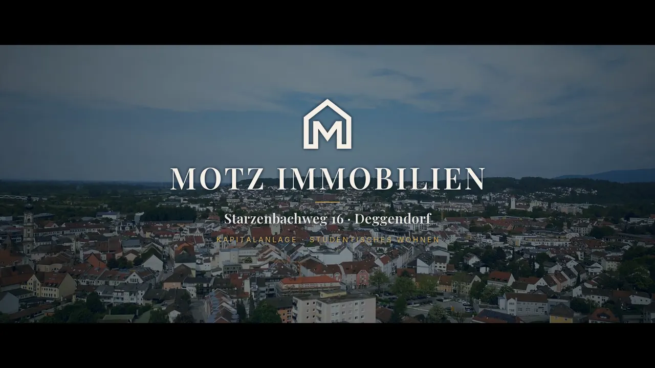 Titelbild des Projektfilms Starzenbachweg 16 mit Luftaufnahme von Deggendorf